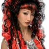 Vamp Perücke Schwarz Und Rot 1 Vamp Perücke Schwarz Und Rot -Karneval Kostüm Laden 16206 Vamp Peruecke schwarz rot