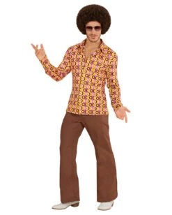 Hippes 70´s Hemd Discs 7 Hippes 70´s Hemd Discs -Karneval Kostüm Laden 70er jahre groovy hemd discs hippie faschingskostuem 70s hippie shirt 29429 2