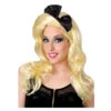 80er Popstar Perücke Mit Schwarzer Schleife -Karneval Kostüm Laden 80er popstar peruecke mit schwarzer schleife blonde langhaarperuecke 80s popstar wig 25923