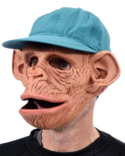 Schimpansen Maske Mit Baseball Mütze -Karneval Kostüm Laden affen maske mit baseball muetze schimpansen maske tiermaske chimp mask 21275 03