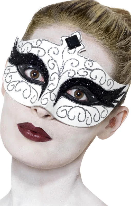 Venezianische Gothic Swan Maske 3 Venezianische Gothic Swan Maske