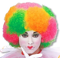 Bunte Neon Afro Perücke