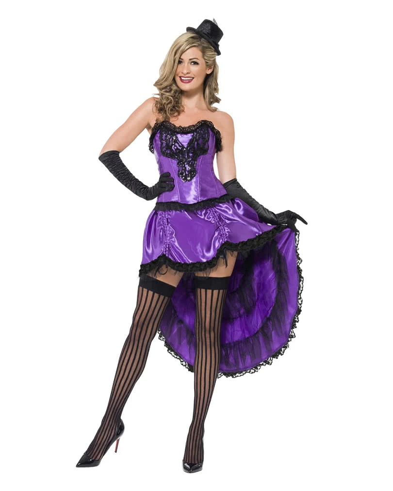 Showgirl Can-Can Kostüm Violett 3 Showgirl Can-Can Kostüm Violett