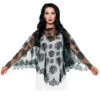 Day Of The Dead Poncho Mit Spitze -Karneval Kostüm Laden day of the dead spitzen poncho halloween cape totenkopf umhang dod lace poncho 31549