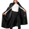 Dracula Cape Satin Schwarz -Karneval Kostüm Laden dracula vampir umhang satin vampircape unisex blutsauger kostueme fuer halloween 14299