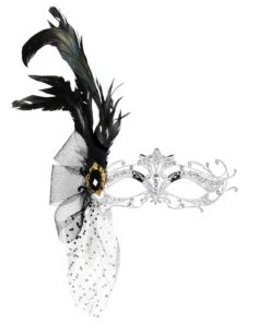 Metall-Augenmaske Mit Strass Und Federn