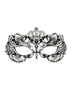 Augenmaske Aus Metall Mit Krone Schwarz