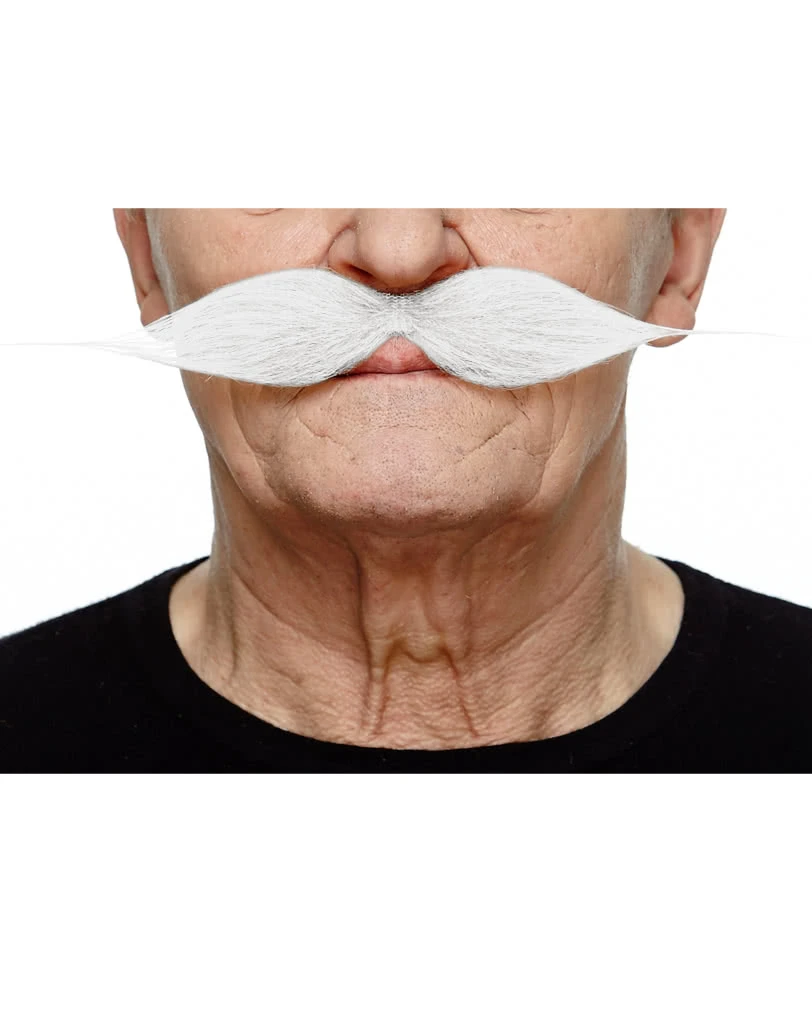 Auffallender Knebelbart Weiß 3 Auffallender Knebelbart Weiß