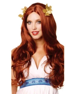 Göttinnen Perücke Mit Lorbeerblättern Rot
