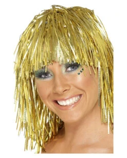 Goldene Lametta Perücke