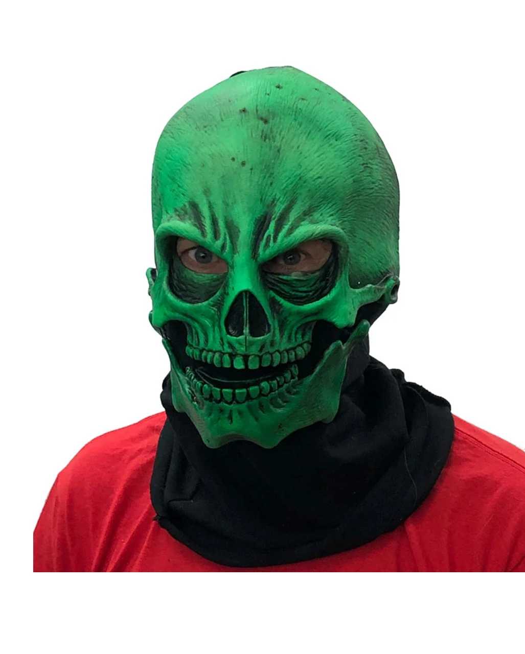 Grüne Totenschädel Maske UV Aktiv 5 Grüne Totenschädel Maske UV Aktiv – Bild 3