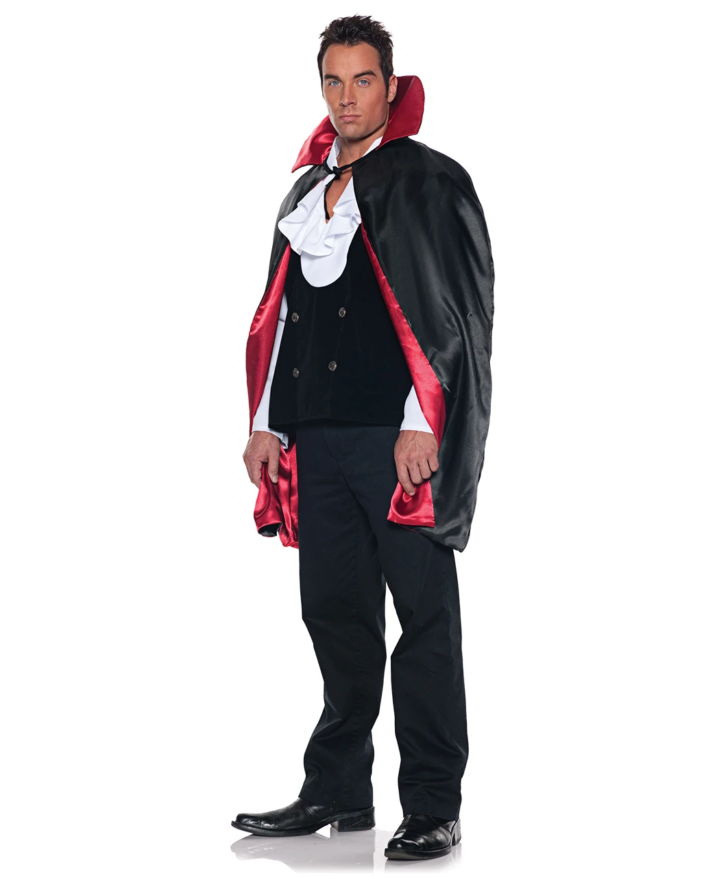 Herren-Cape Schwarz-rot
