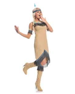 Indianer Maid Frauenkostüm Mit Fransen