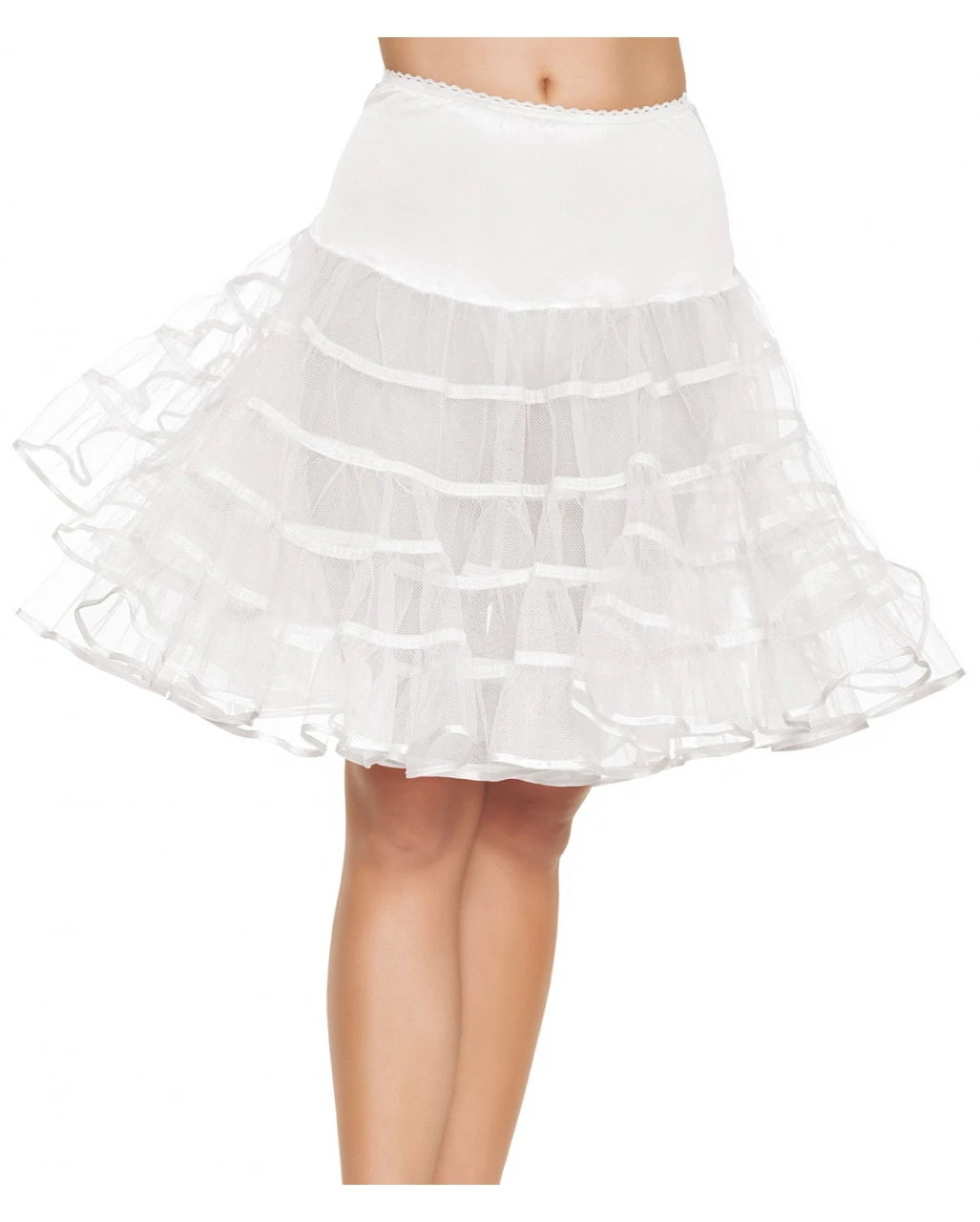 Knielanger Petticoat Weiß 3 Knielanger Petticoat Weiß