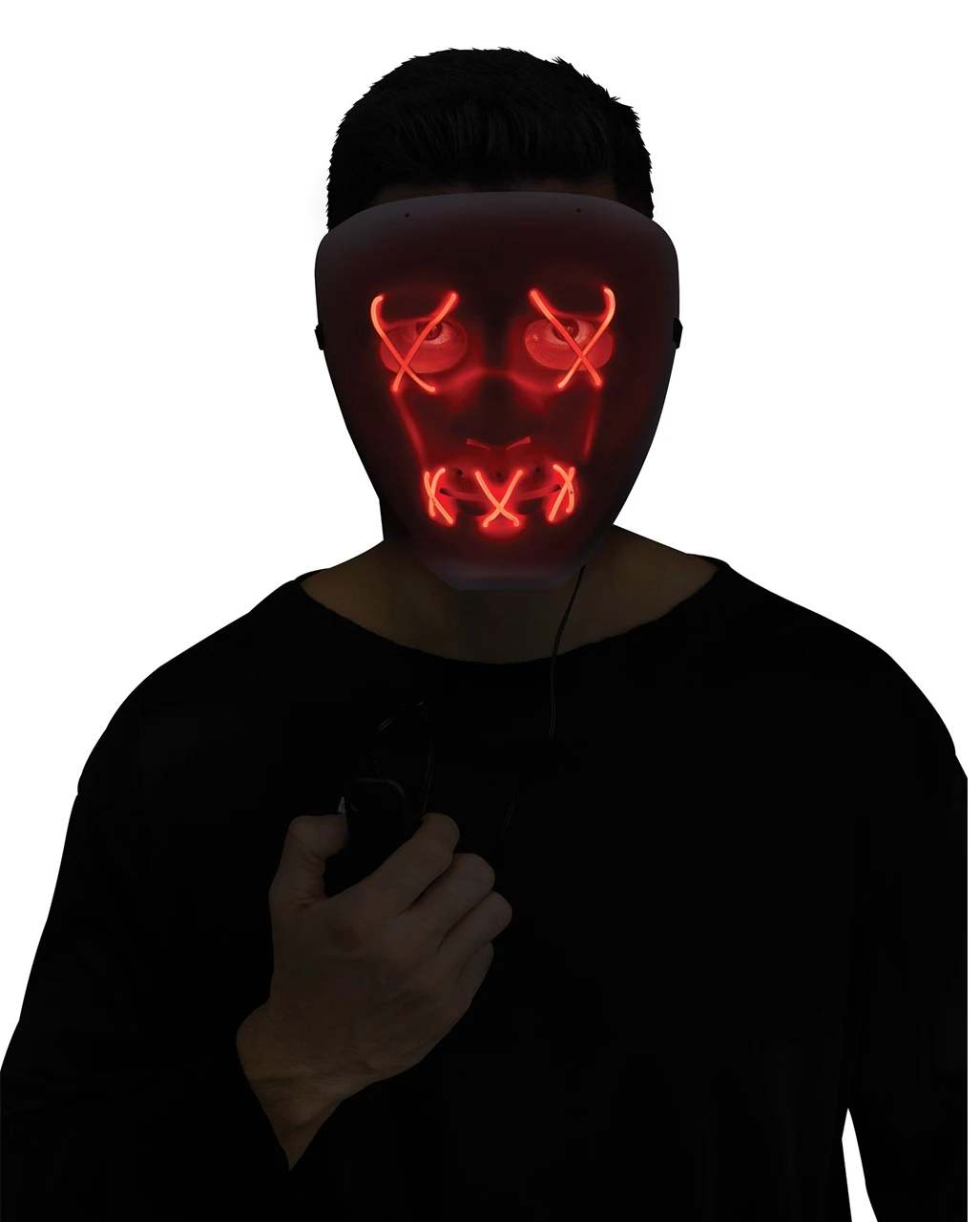 Leuchtende LED Maske Rot - Weiß 3 Leuchtende LED Maske Rot - Weiß