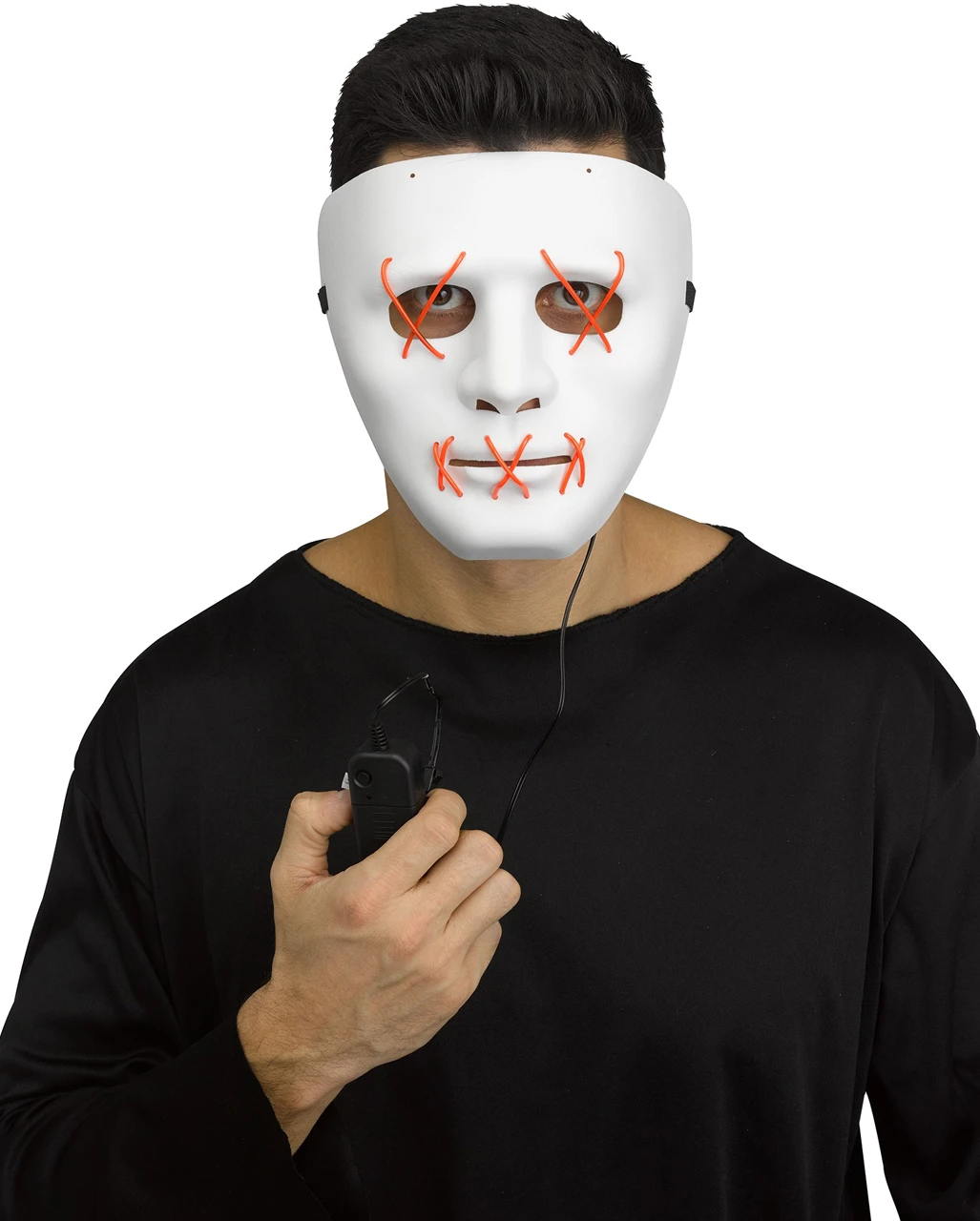 Leuchtende LED Maske Rot - Weiß 4 Leuchtende LED Maske Rot - Weiß – Bild 2