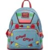 Chucky Cosplay Mini-Rucksack Von Loungefly -Karneval Kostüm Laden loungefly chucky childs play cosplay mini backpack horror merchandise und geschenkartikel 52582