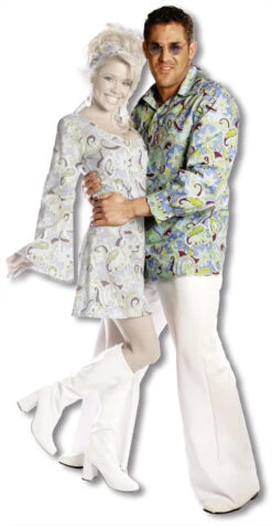 Männer Hippie Hemd Blau