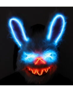 Beleuchtete Hasen LED Maske 9 Beleuchtete Hasen LED Maske -Karneval Kostüm Laden neon licht bunny maske neon light bunny mask halloween horror hasen maske 53434 3
