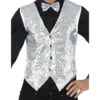 Silberne Männer Pailletten-Weste 2 Silberne Männer Pailletten-Weste -Karneval Kostüm Laden pailetten weste fuer herren silber zirkus direktor weste pailletten weste fuer fasching 28528