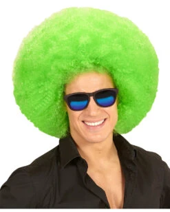 XL Afro Perücke Grün -Karneval Kostüm Laden riesige afro peruecke gruen neon green afro wig 38098 03