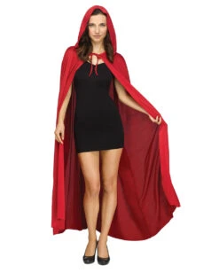 Roter Umhang Mit Kapuze Unisex