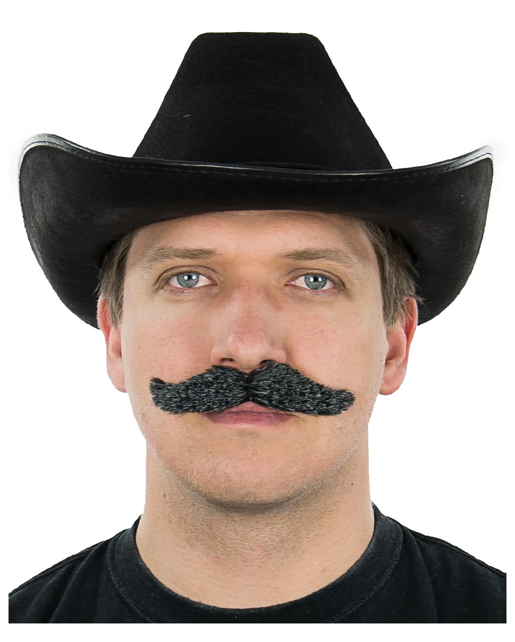 Schnurrbart Dunkelgrau-Schwarz Meliert 3 Schnurrbart Dunkelgrau-Schwarz Meliert