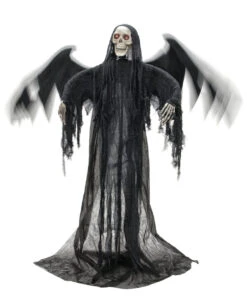 Schwarzer Pestengel Mit Licht, Sound & Bewegung -Karneval Kostüm Laden schwarzer todesengel mit bewegungs sound und licht halloween animatronic halloween deko 53913 03