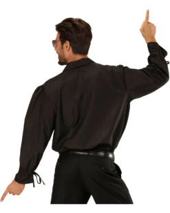 Schwarzes Herrenhemd Mit Rüschen & Knöpfen -Karneval Kostüm Laden schwarzes rueschenhemd mit knoepfen zorro hemd piratenhemd seeraeuberhemd 25594 2