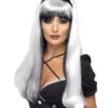 Fantasy Hexe Perücke Silber/schwarz -Karneval Kostüm Laden silber schwarze cosplay peruecke manga peruecke visual kei peruecke bewitching wig silver black 18431