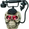 Spukendes Totenkopf Telefon Mit LED -Karneval Kostüm Laden spooky totenschaedel telefon mit led spooky light up skull telephone totenkopf telefon halloween 53053