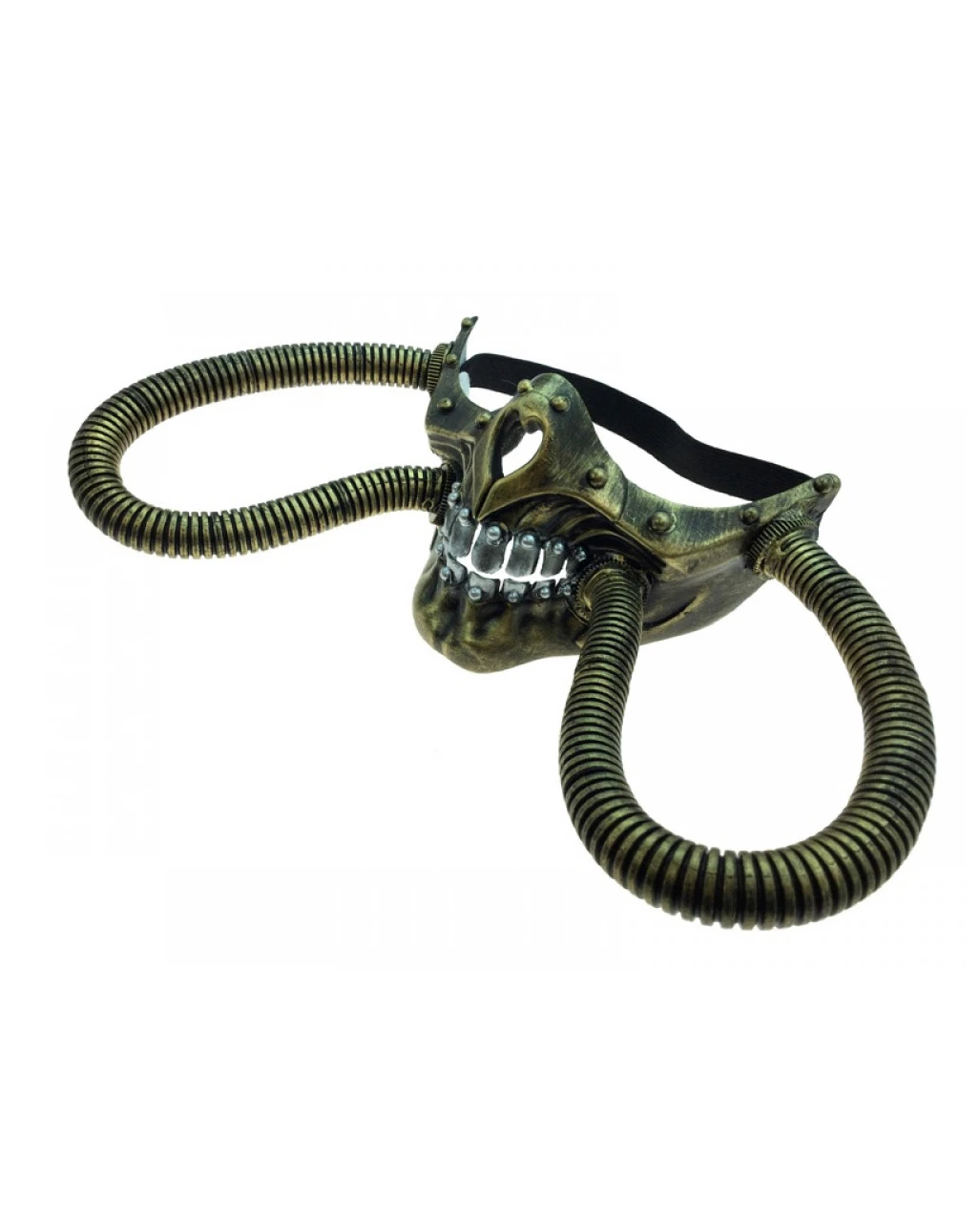 Steampunk Totenkopf Halbmaske Mit Schlauch 4 Steampunk Totenkopf Halbmaske Mit Schlauch – Bild 2