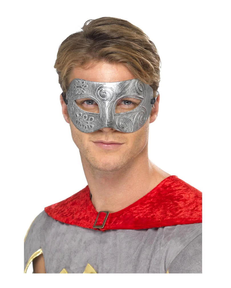 Venezianische Colombina Maske Silber-Metalic 3 Venezianische Colombina Maske Silber-Metalic