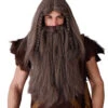 Grau-braune Wikinger Perücke-Bart Kombination -Karneval Kostüm Laden wikinger peruecke mit bart faschingsbart karnevalsperuecke raeuberbart liverollenspiel peruecke viking beard and wig 26445 1